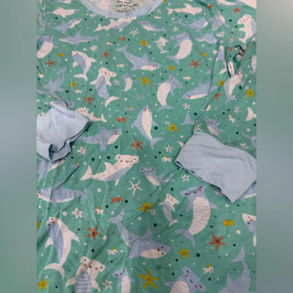 Little Sleepies Kids‎ Pajama Top Long Sleeve Ocean Sharks Print Size 12/14